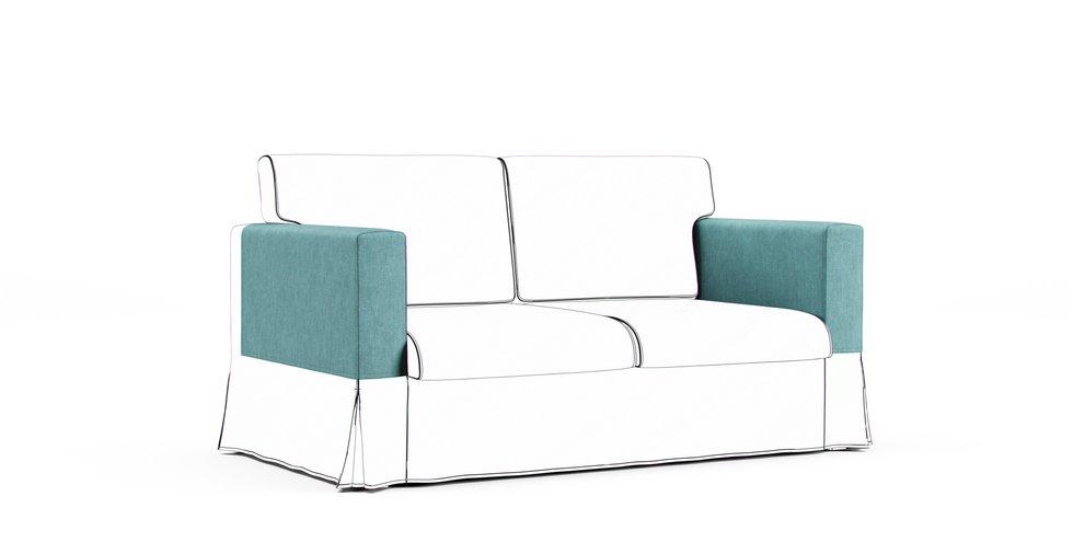 Sandby Armrest Protector Covers - Care+ Tweed Mineral Blue