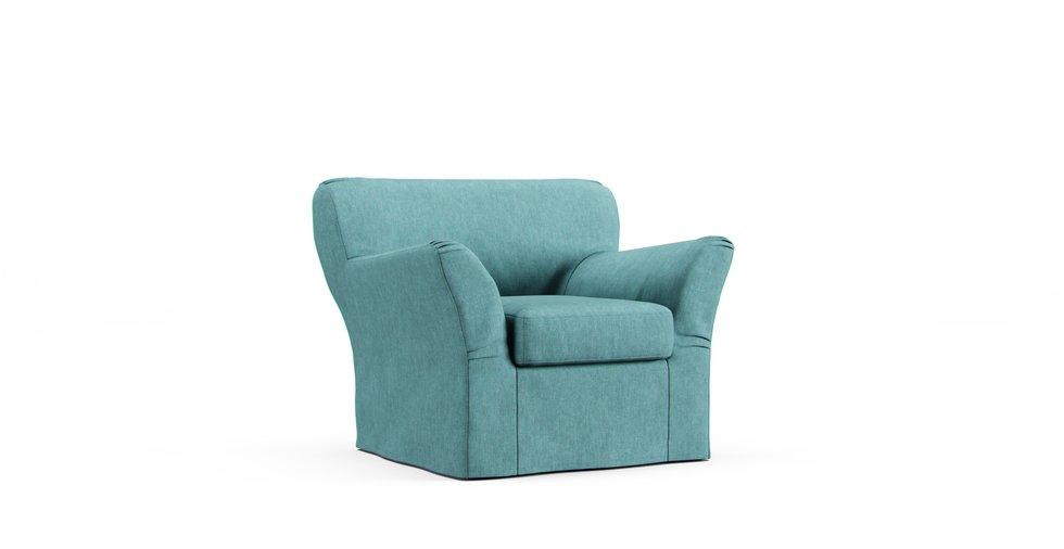 Tomelilla Armchair Cover - Care+ Tweed Mineral Blue