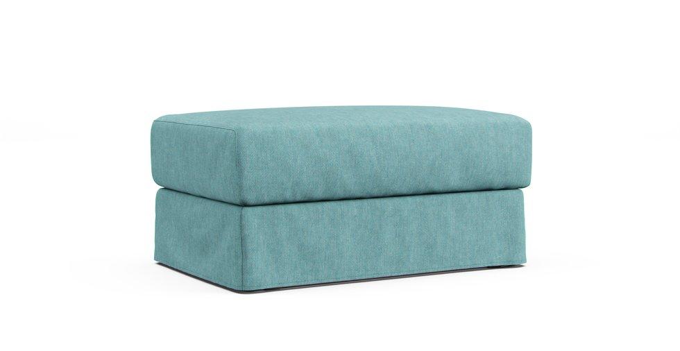 Tylosand Footstool Cover - Care+ Tweed Mineral Blue
