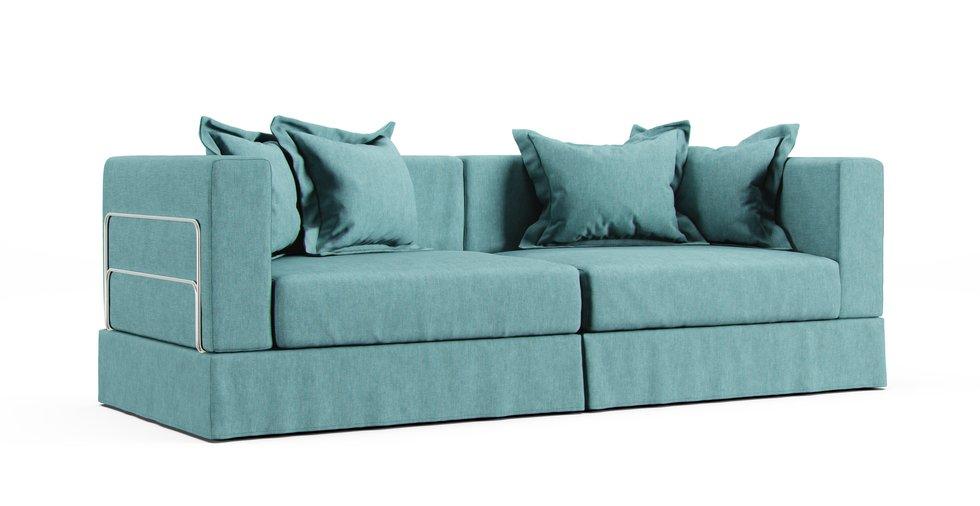 Tylosand 3 Seater Sofa Cover - Care+ Tweed Mineral Blue