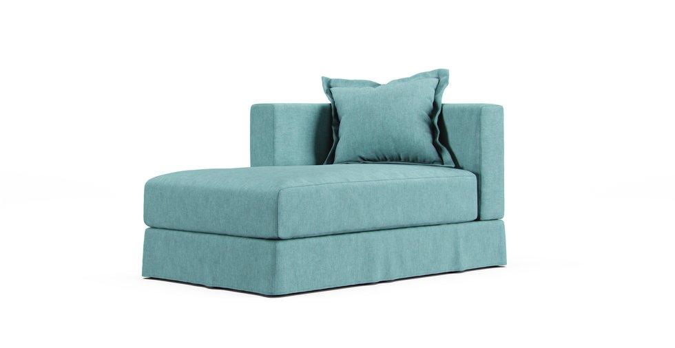 Tylosand Chaise Lounge Cover - Care+ Tweed Mineral Blue