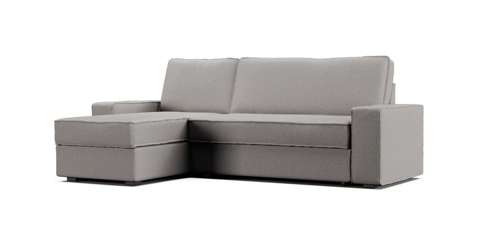 Vilasund Sofa Bed with Chaise Cover - Care+ Canvas Ash