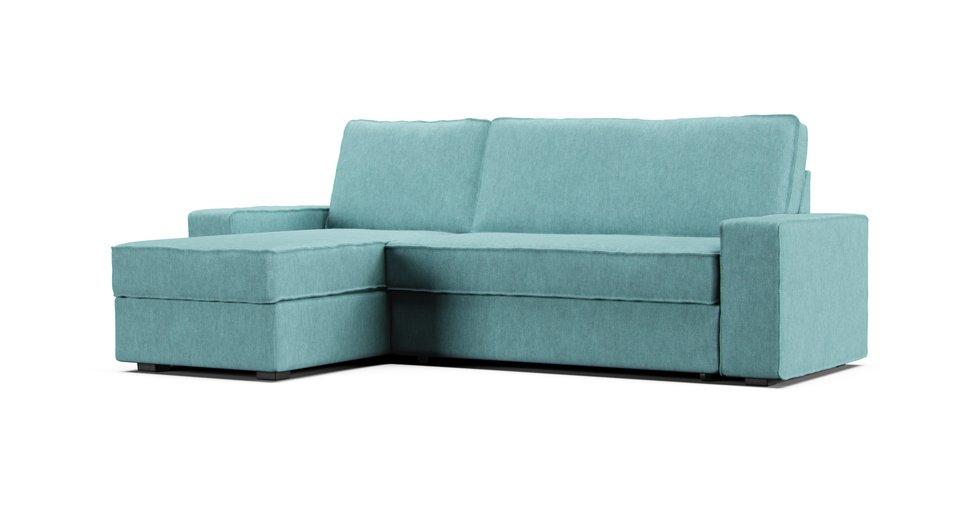 Vilasund Sofa Bed with Chaise Cover - Care+ Tweed Mineral Blue