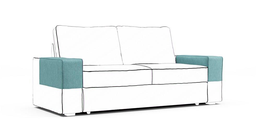 Vilasund Armrest Protector Covers — Add On - Care+ Tweed Mineral Blue