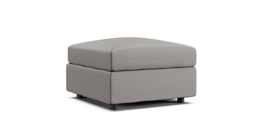 Vimle Footstool with Storage Cover - Care+ Canvas Ash