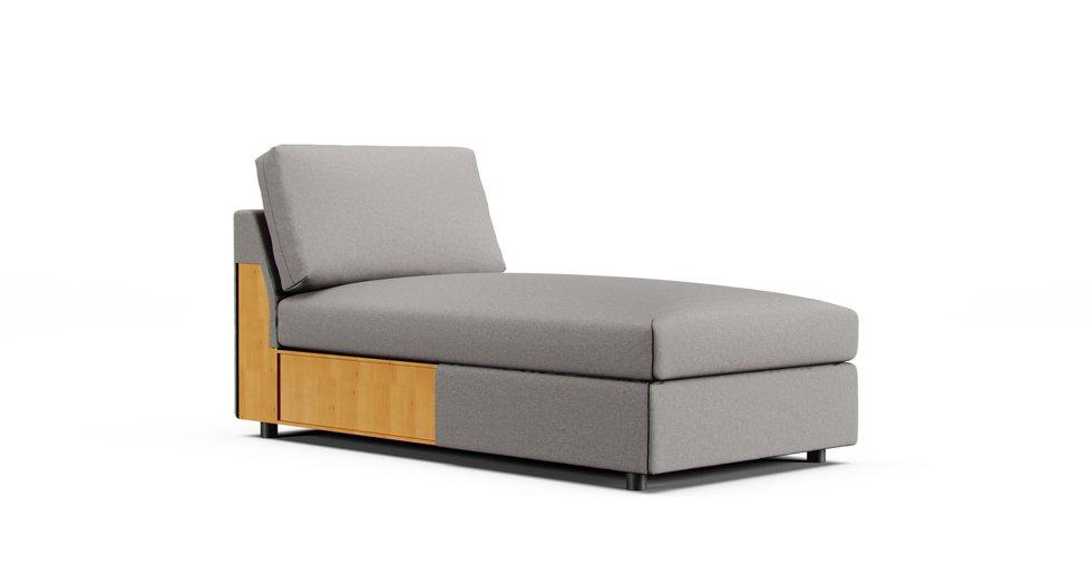 Vimle Chaise Section Cover - Care+ Canvas Ash