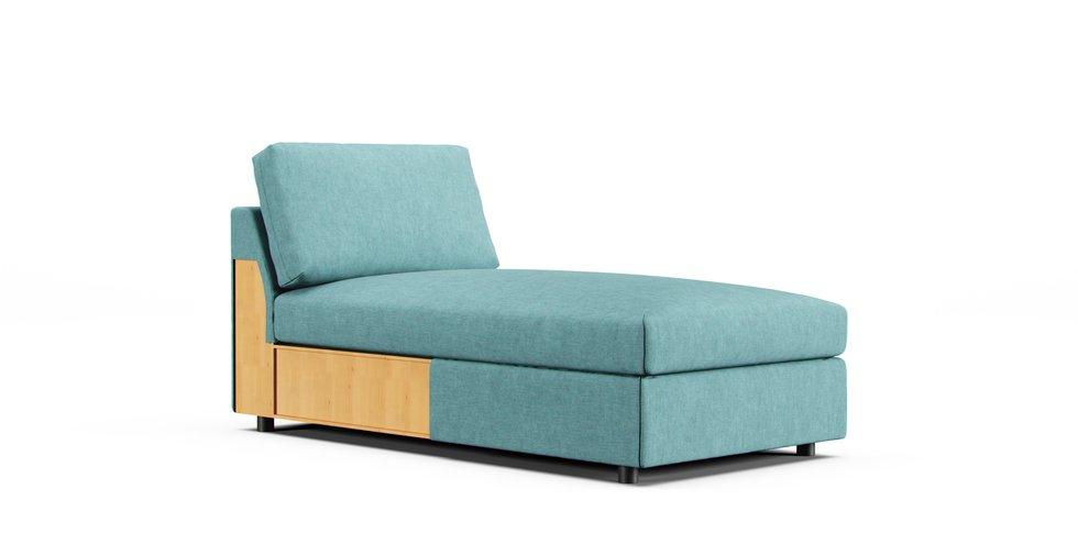 Vimle Chaise Section Cover - Care+ Tweed Mineral Blue