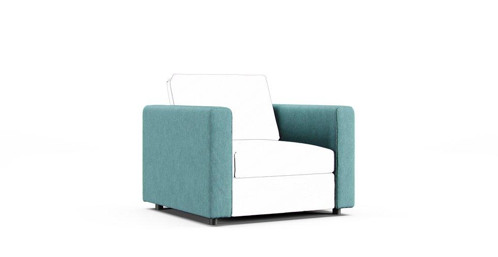 Vimle Armrest Covers (One Pair) - Care+ Tweed Mineral Blue