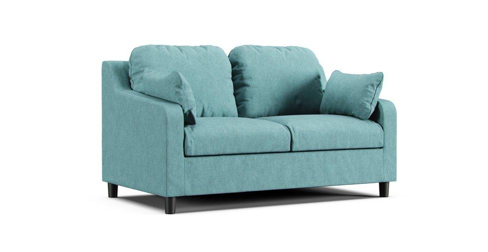 Vinliden 2 Seat Sofa Cover - Care+ Tweed Mineral Blue