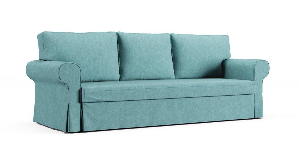 Vretstorp 3 Seat Sofa Bed Cover - Care+ Tweed Mineral Blue
