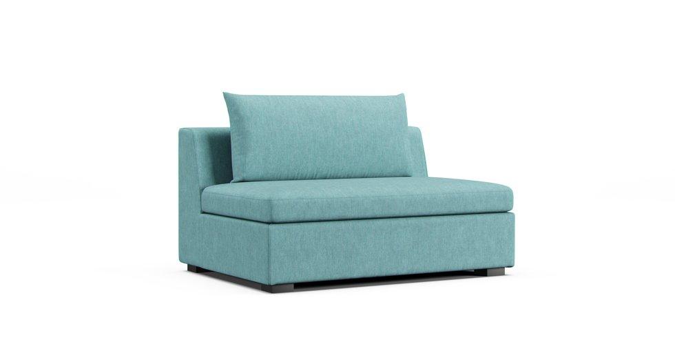 Vaxholm Two-Seat Section Cover - Care+ Tweed Mineral Blue