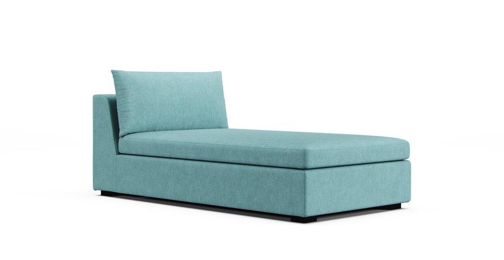 Vaxholm Chaise Lounge Section Cover - Care+ Tweed Mineral Blue