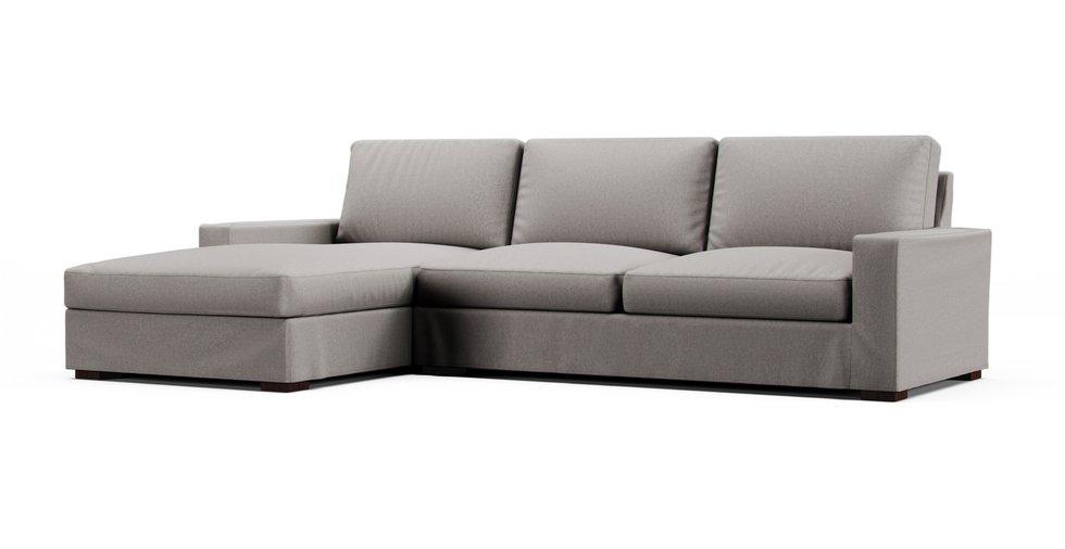 Anton Sectional Slipcover - Care+ Canvas Ash