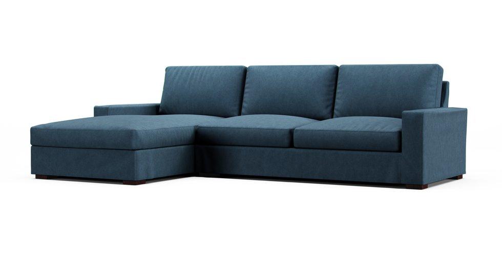 Anton Sectional Slipcover - Care+ Tweed Teal