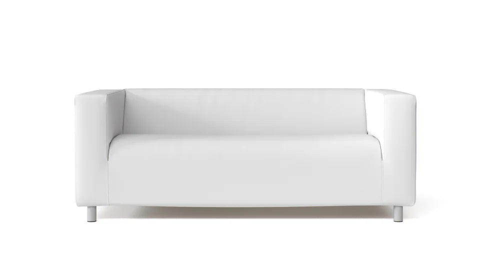 IKEA KLIPPAN two-seater sofa couch with brushed cotton white slipcover