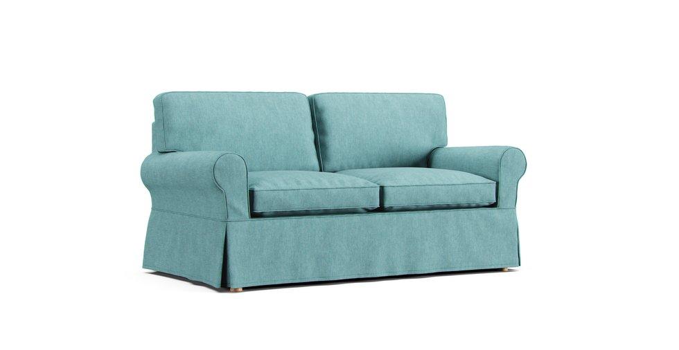 Padstow Sofa Slipcover - Care+ Tweed Mineral Blue