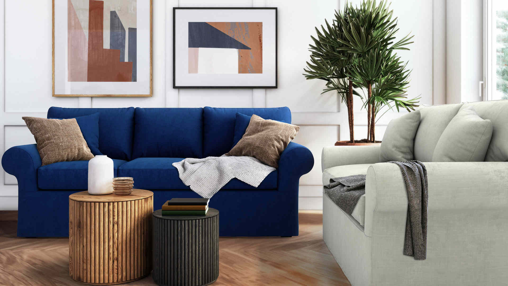 Stylish and Comfortable Denim Slipcover Sofa Couch