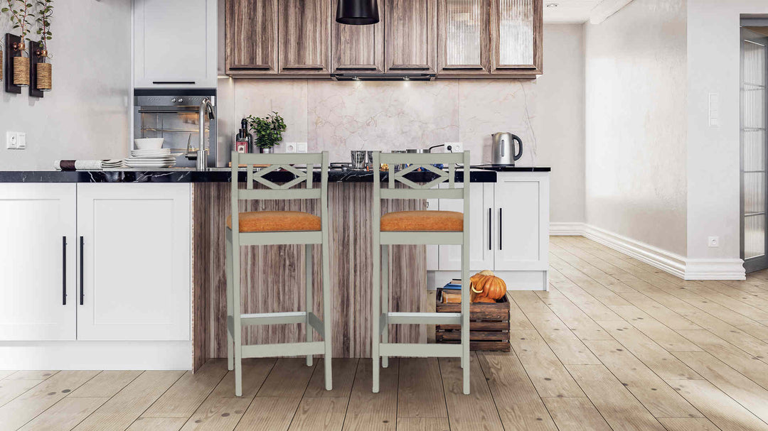 Kitchen  with IKEA Bondholmen sofa in Comfort Chenille Burnt Orange fabric slipcover