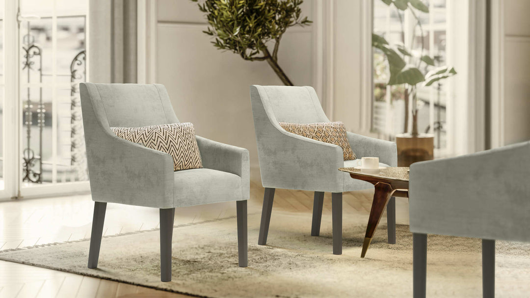 Scandinavian living room with IKEA Sakarias sofa in Performance Weave Stone slipcover