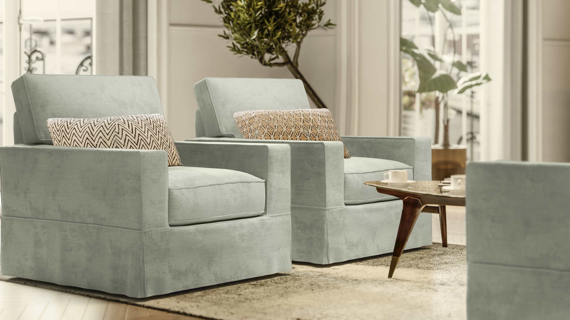 Slipcover for small online armchair