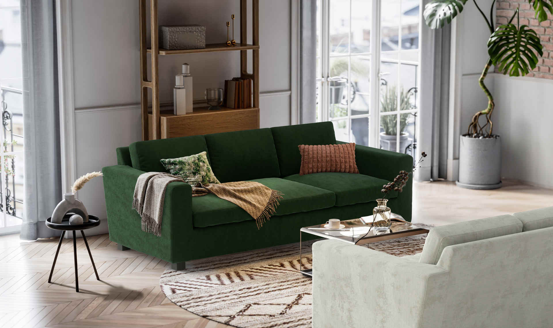 Emerald green 3 seater sofa hot sale