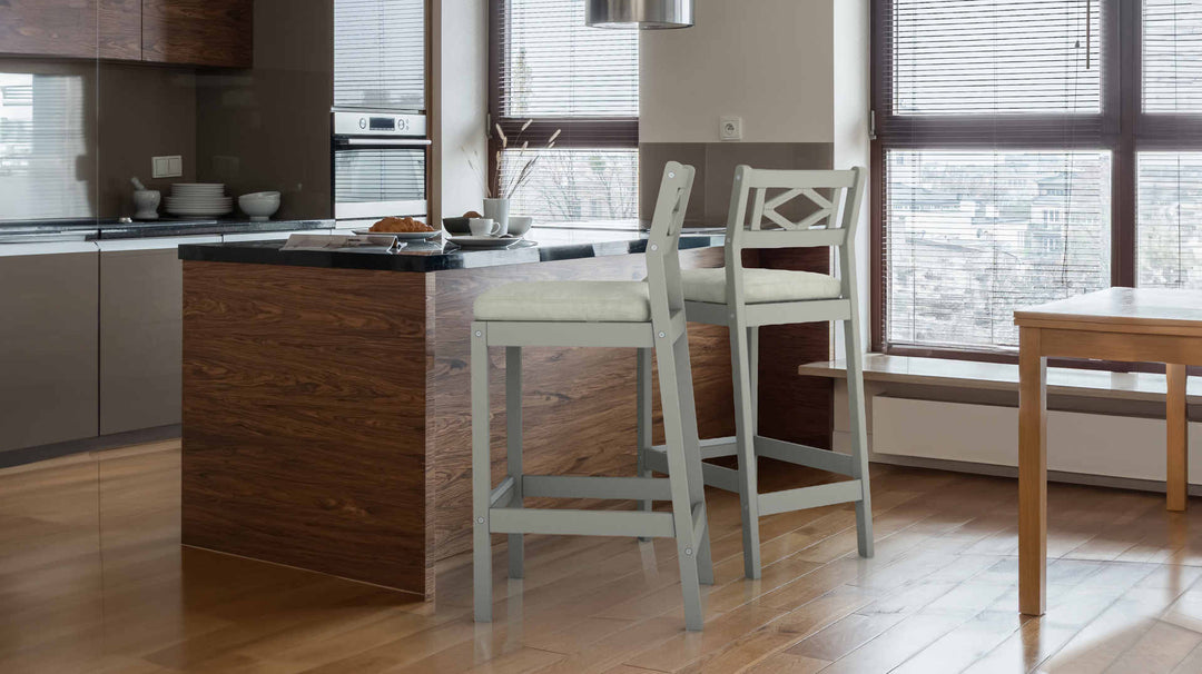 Kitchen  with IKEA Bondholmen sofa in Performance Weave Stone fabric slipcover