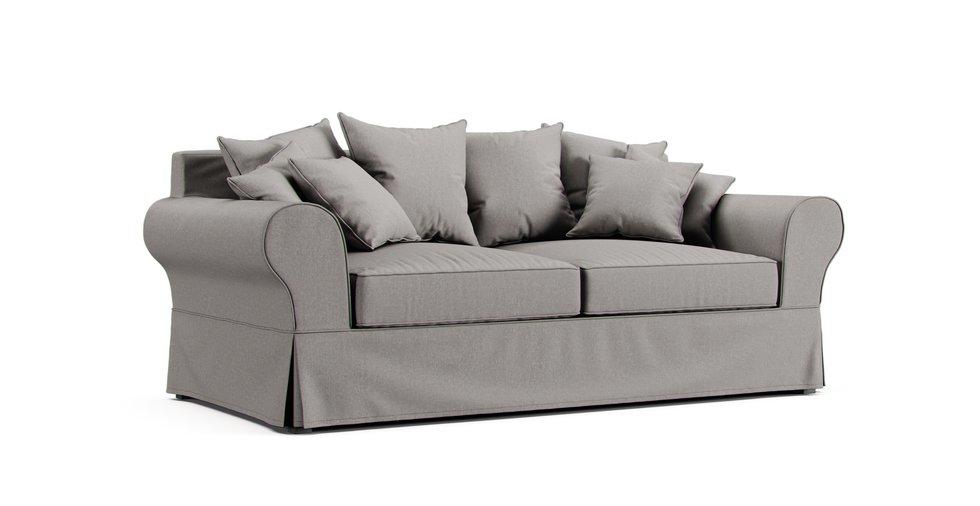 Bastide 3 Seater Sofa Bed Slipcover - Care+ Canvas Ash