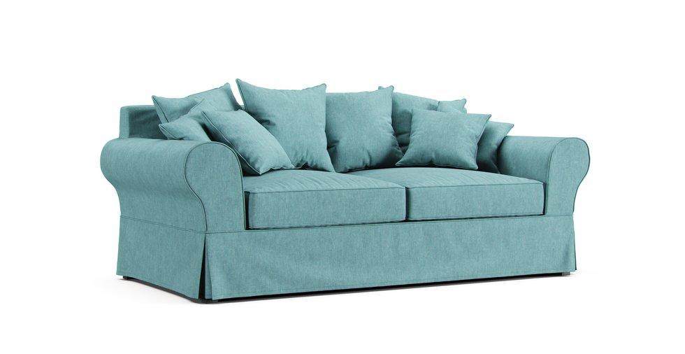 Bastide 3 Seater Sofa Bed Slipcover - Care+ Tweed Mineral Blue