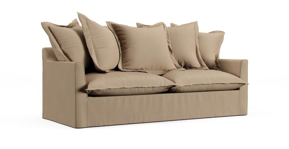 Barcelone 3/4 Seater Sofa Bed Slipcover - Sunbrella® Canvas Antique Beige