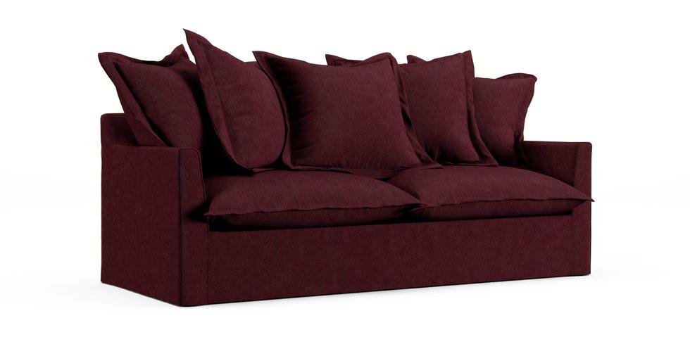 Barcelone 3/4 Seater Sofa Bed Slipcover - Everyday Weave Maroon
