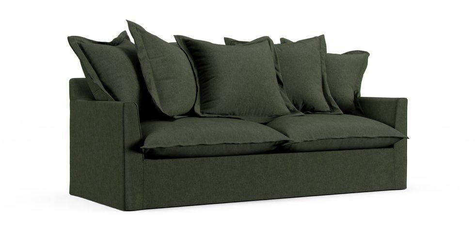 Barcelone 3/4 Seater Sofa Bed Slipcover - Everyday Weave Basil Green