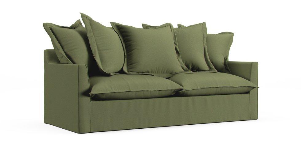 Barcelone 3/4 Seater Sofa Bed Slipcover - Care+ Canvas Sage