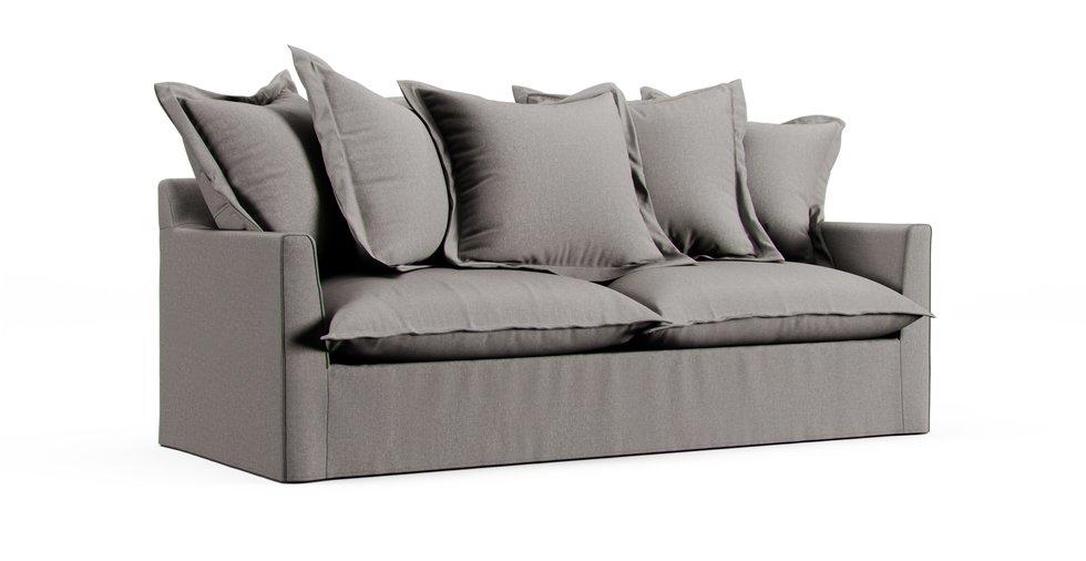 Barcelone 3/4 Seater Sofa Bed Slipcover - Care+ Canvas Ash