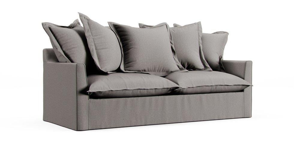 Barcelone 3/4 Seater Sofa Slipcover - Care+ Canvas Ash