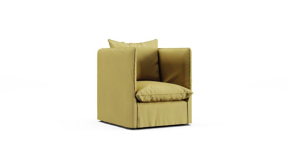 Louvain Armchair Slipcover - Care+ Tweed Amber