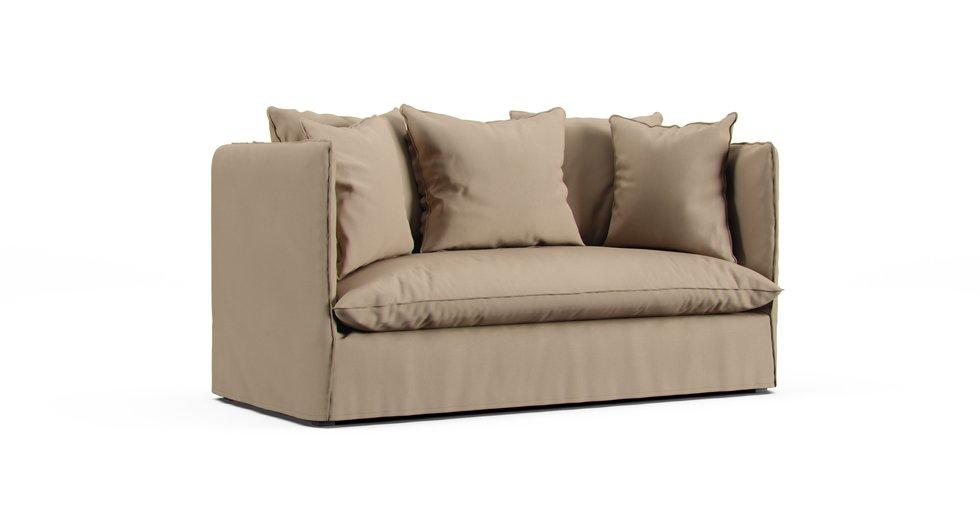 Louvain 2 seater sofa bed slipcover - Sunbrella® Canvas Antique Beige