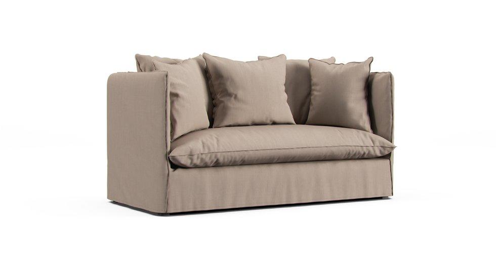 Louvain 2 seater sofa bed slipcover - Sunbrella® Canvas Flax