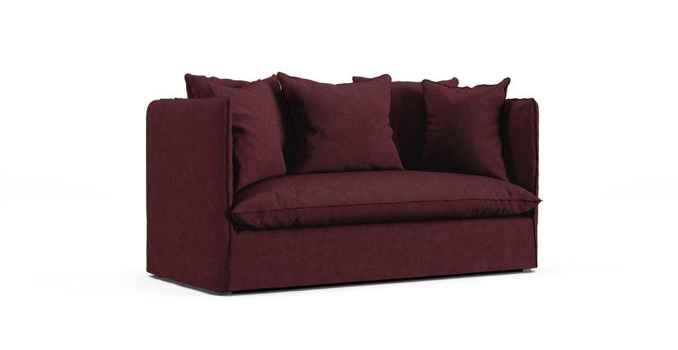 Louvain 2 seater sofa bed slipcover - Everyday Weave Maroon