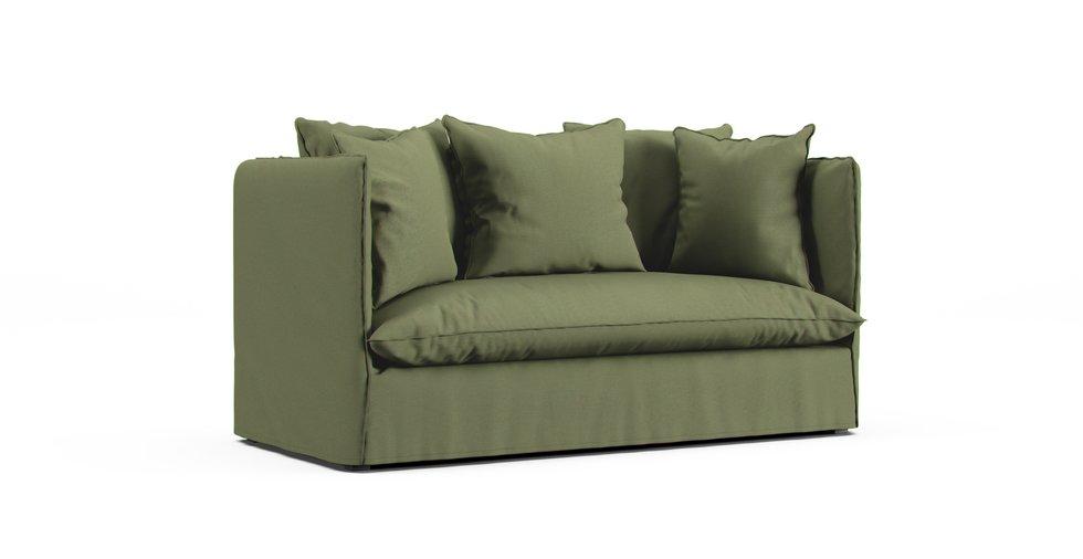 Louvain 2 seater sofa bed slipcover - Care+ Canvas Sage