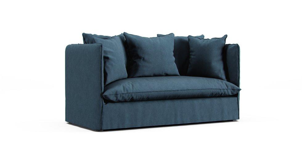 Louvain 2 seater sofa bed slipcover - Care+ Tweed Teal
