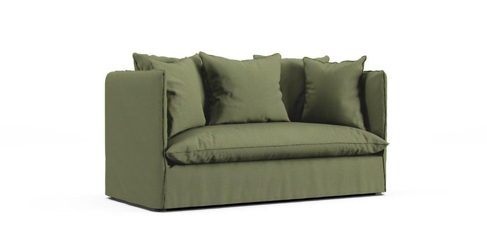 Louvain 2 seater sofa slipcover - Care+ Canvas Sage