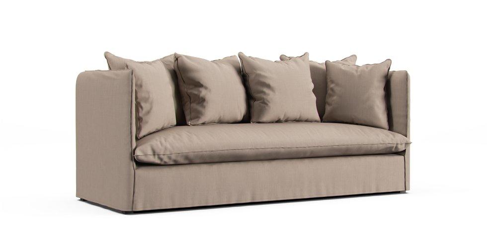 Louvain 3/4 seater sofa bed slipcover - Sunbrella® Canvas Flax