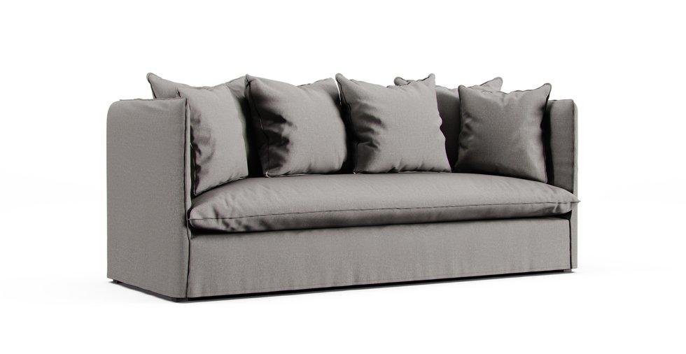 Louvain 3/4 seater sofa bed slipcover - Care+ Canvas Ash