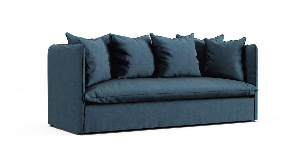 Louvain 3/4 seater sofa bed slipcover - Care+ Tweed Teal
