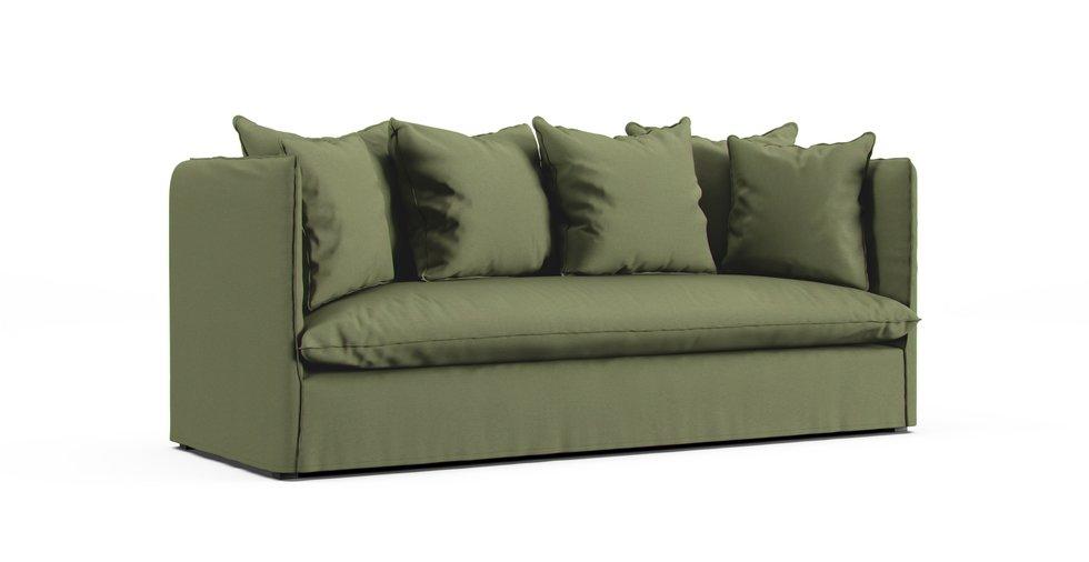 Louvain 3/4 seater sofa slipcover - Care+ Canvas Sage