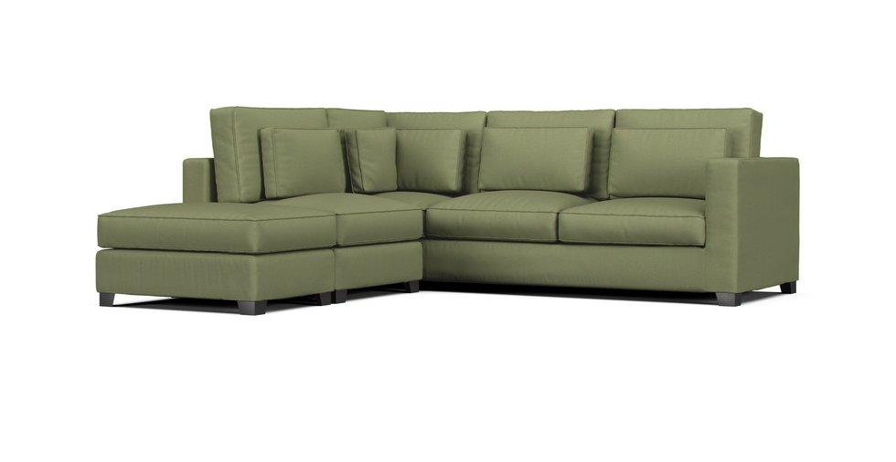 Milano 5 Seater Sectional Sofa Slipcover - Care+ Canvas Sage