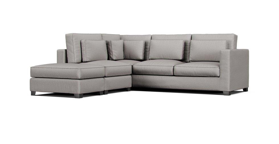 Milano 5 Seater Sectional Sofa Slipcover - Care+ Canvas Ash