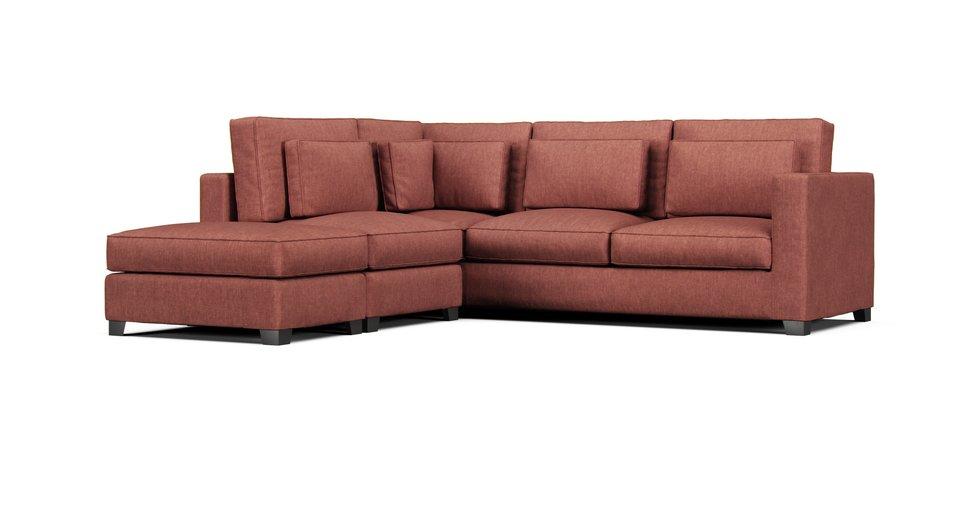 Milano 5 Seater Sectional Sofa Slipcover - Care+ Tweed Sunset