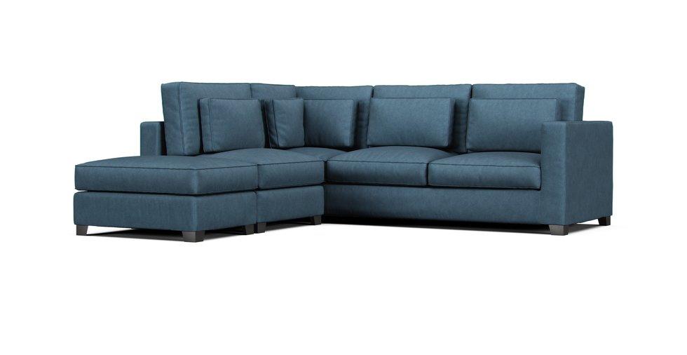 Milano 5 Seater Sectional Sofa Slipcover - Care+ Tweed Teal