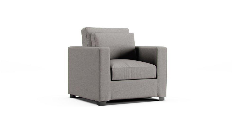 Milano Armchair Slipcover - Care+ Canvas Ash